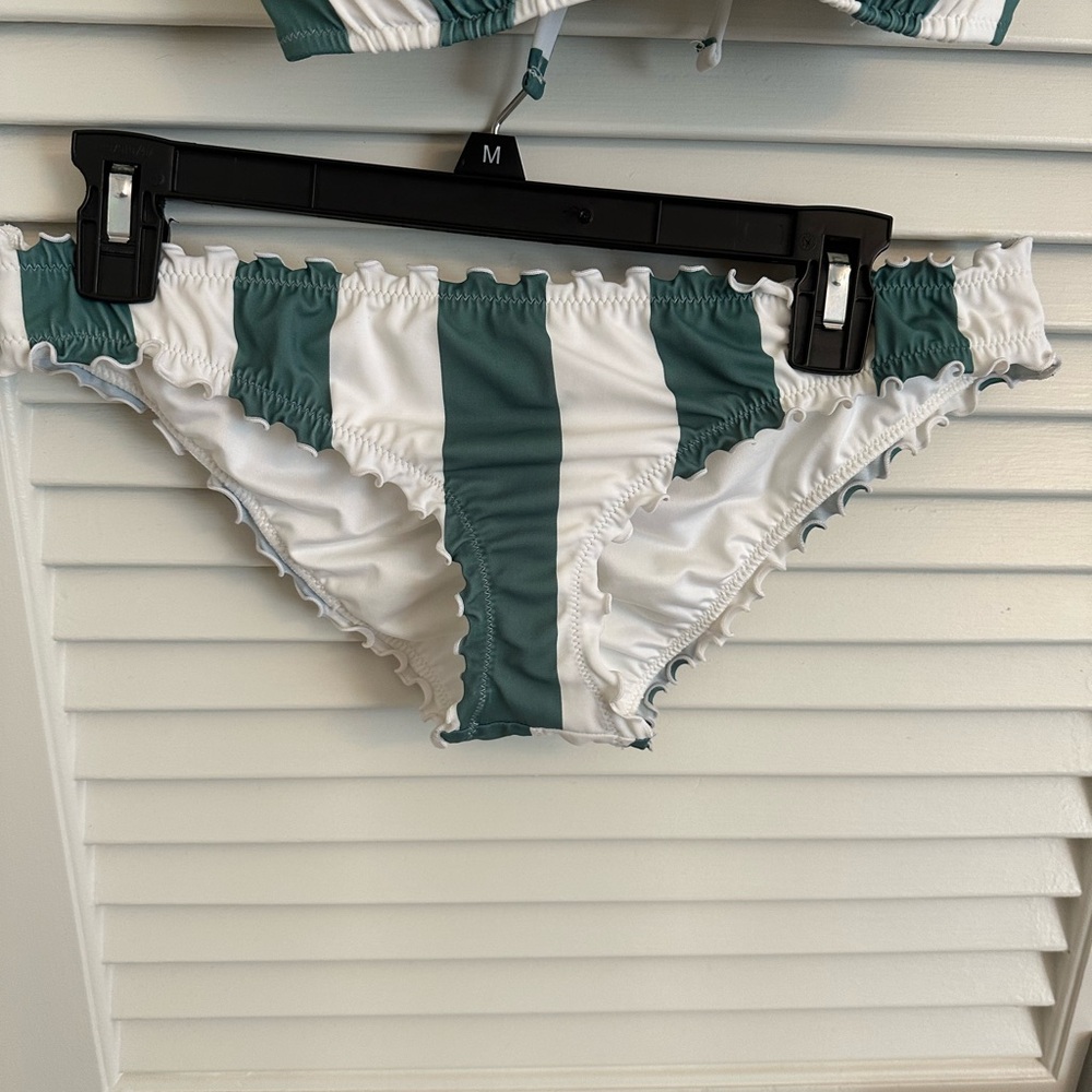 Striped Green and White Bikini Set - Picture 3 of 6